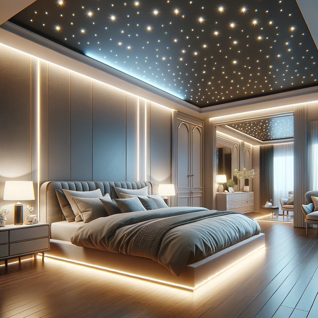 Installer un ruban LED au plafond de la chambre